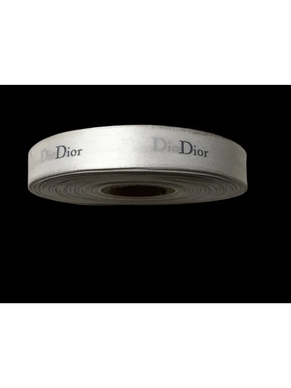 Dior White Satin Ribbon Roll 1 Inch Wide With Printed Logo 50M One Spool New